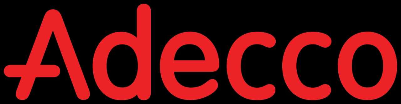 Logotipo de la empresa Adecco en colores rojo y negro.