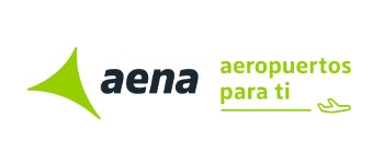 Logo de AENA, que representa aeropuertos en España.