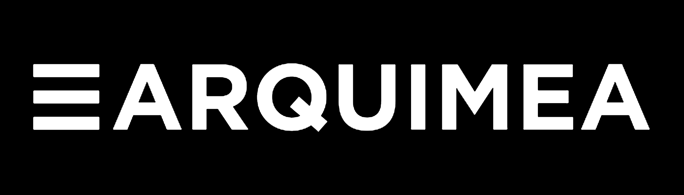 Logo de la empresa Arquimea en un fondo negro.
