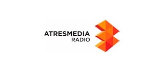 Logotipo de Atresmedia Radio con un diseño geométrico en tonos naranjas y rojos.