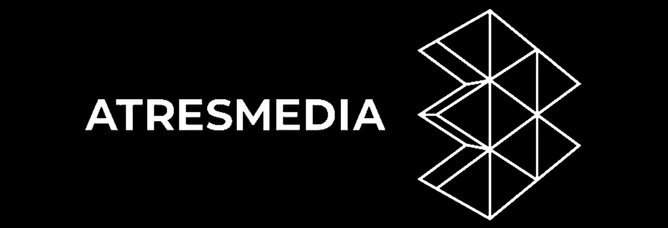 Logotipo de Atresmedia en un fondo negro.