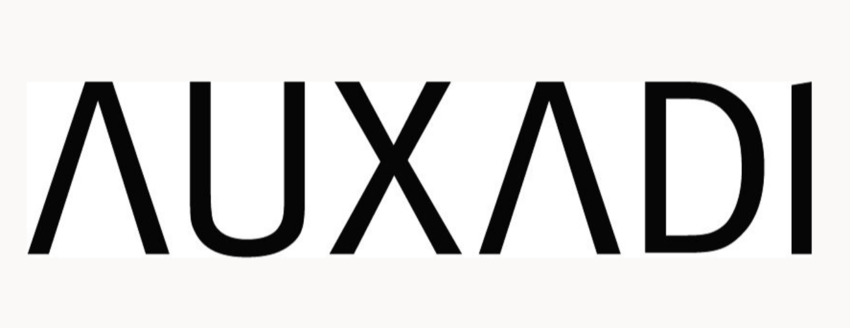 La imagen presenta un logotipo con la palabra 'AUXADI' en un diseño moderno y estilizado.