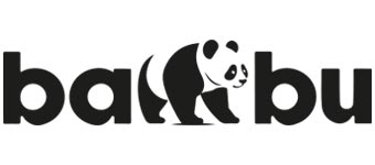 Logotipo de una marca que presenta un panda estilizado junto al nombre de la empresa.