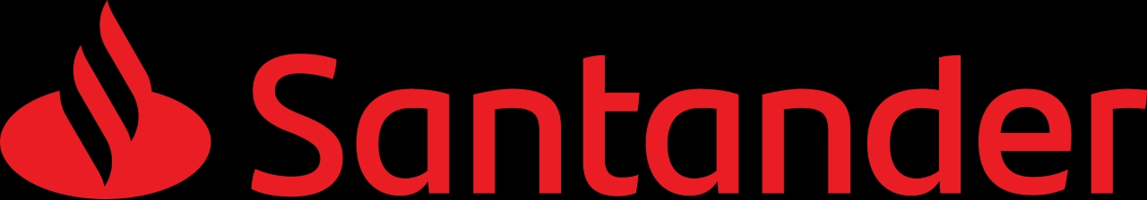 Logo de la entidad bancaria Santander en color rojo.