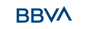 Logotipo de la entidad bancaria BBVA en color azul.