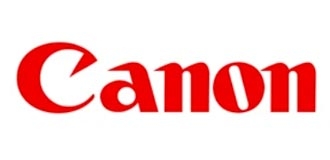 Logotipo de la marca Canon en color rojo.