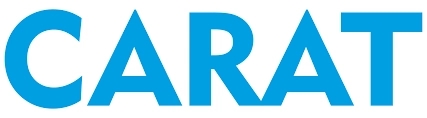 La imagen presenta el texto 'CARAT' en letra azul.