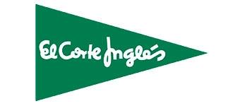 Logo de El Corte Inglés en forma de triángulo verde con texto blanco.