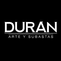 Logotipo de Duran Arte y Subastas sobre fondo negro.
