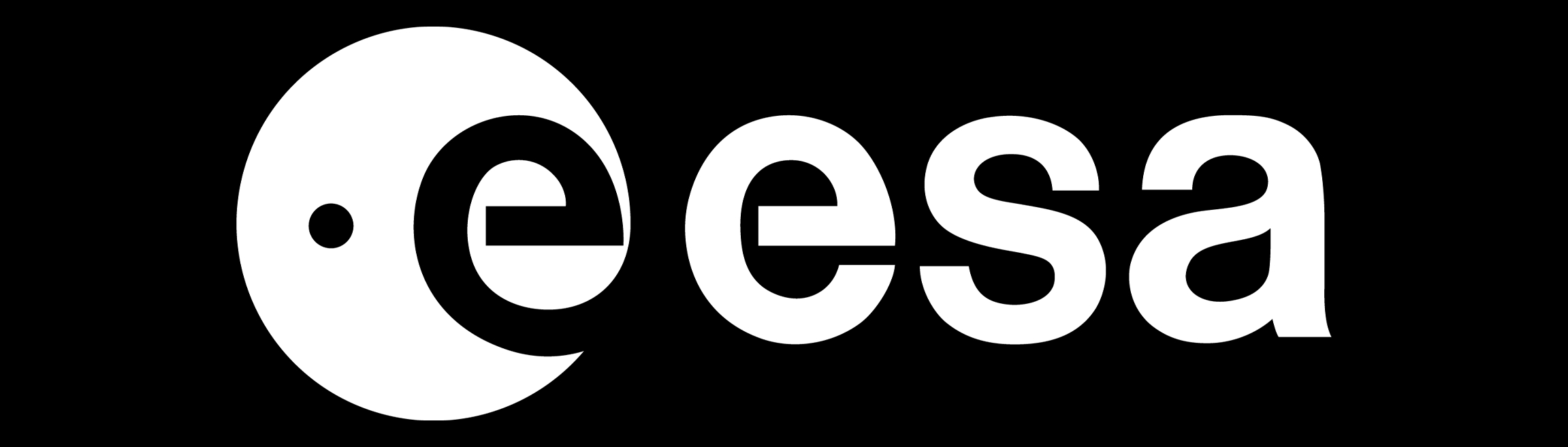 Logo de la Agencia Espacial Europea (ESA) en un fondo negro.