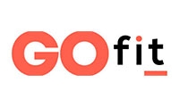 Logotipo de la empresa GO fit con un diseño moderno y dinámico.