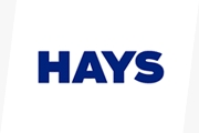 Logotipo de la empresa Hays en color azul sobre un fondo blanco.