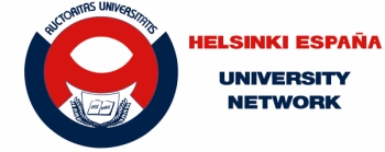 Logo de la Universidad de Helsinki España que representa una red universitaria.