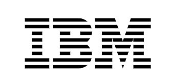 Logo de la empresa IBM en un diseño de franjas horizontales.