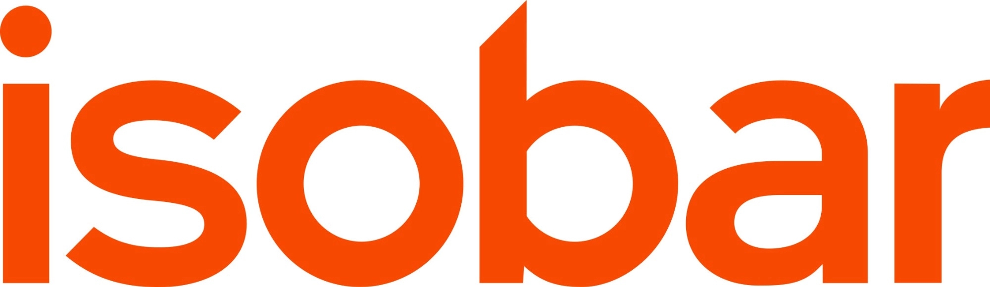 Logotipo de la empresa Isobar en color naranja.
