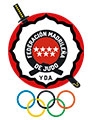 Logo de la Federación Madrileña de Judo con los aros olímpicos.