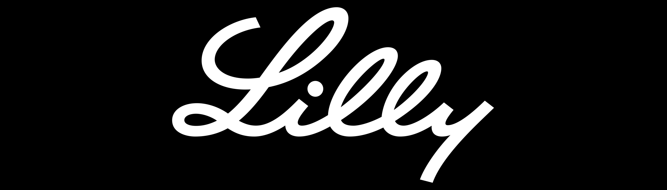 El logo de la marca Lilly sobre un fondo negro.