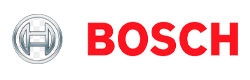 Logotipo de la marca Bosch en colores rojo y plateado.