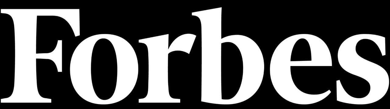 Logotipo de la revista Forbes en un fondo oscuro.