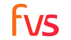 Logotipo con las letras 'fvs' en colores naranja y rojo.