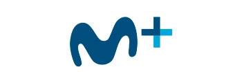 Logotipo de la compañía Movistar, que presenta un diseño moderno y distintivo.