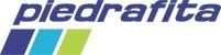 Logotipo de la empresa Piedrafita que incluye elementos gráficos en azul y verde.
