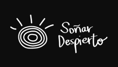 Imagen con el texto 'Soñar Despierto' y un diseño circular con rayos que simbolizan el sol.