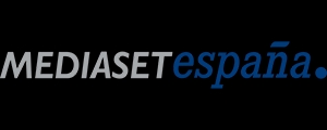 Logo de Mediaset España en un fondo negro.