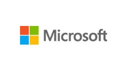 Logotipo de Microsoft con cuatro cuadrados de colores y el nombre de la empresa.