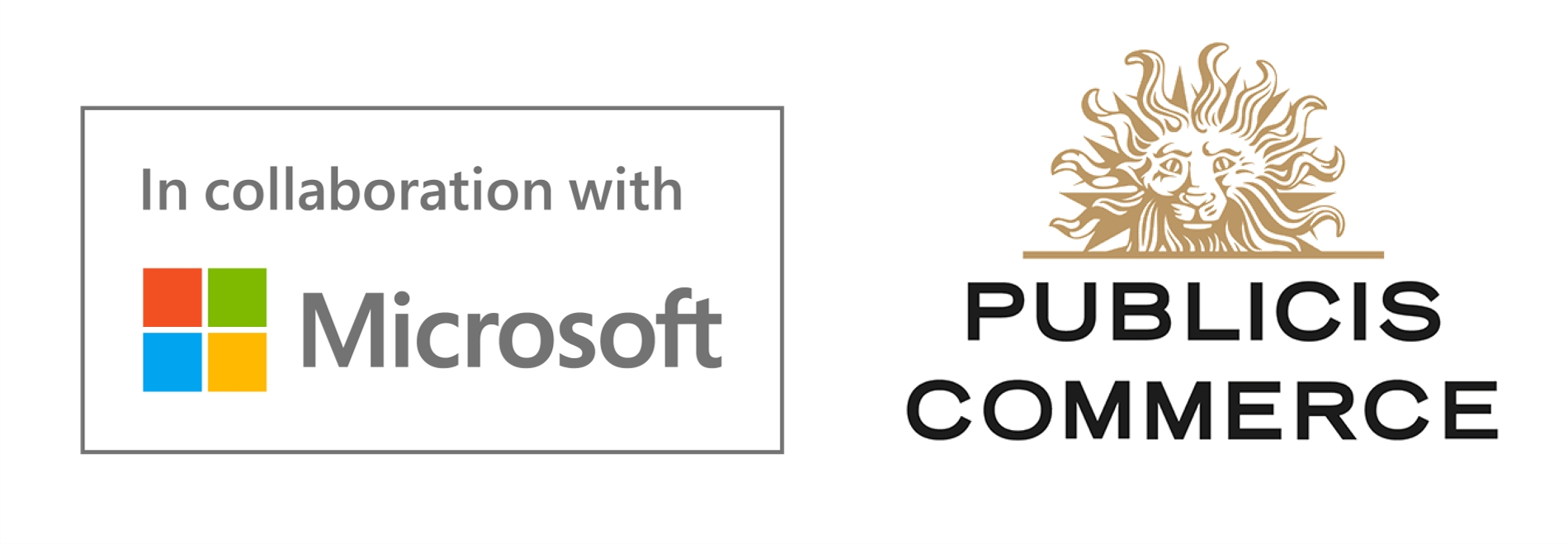Logos de Microsoft y Publicis Commerce en colaboración.