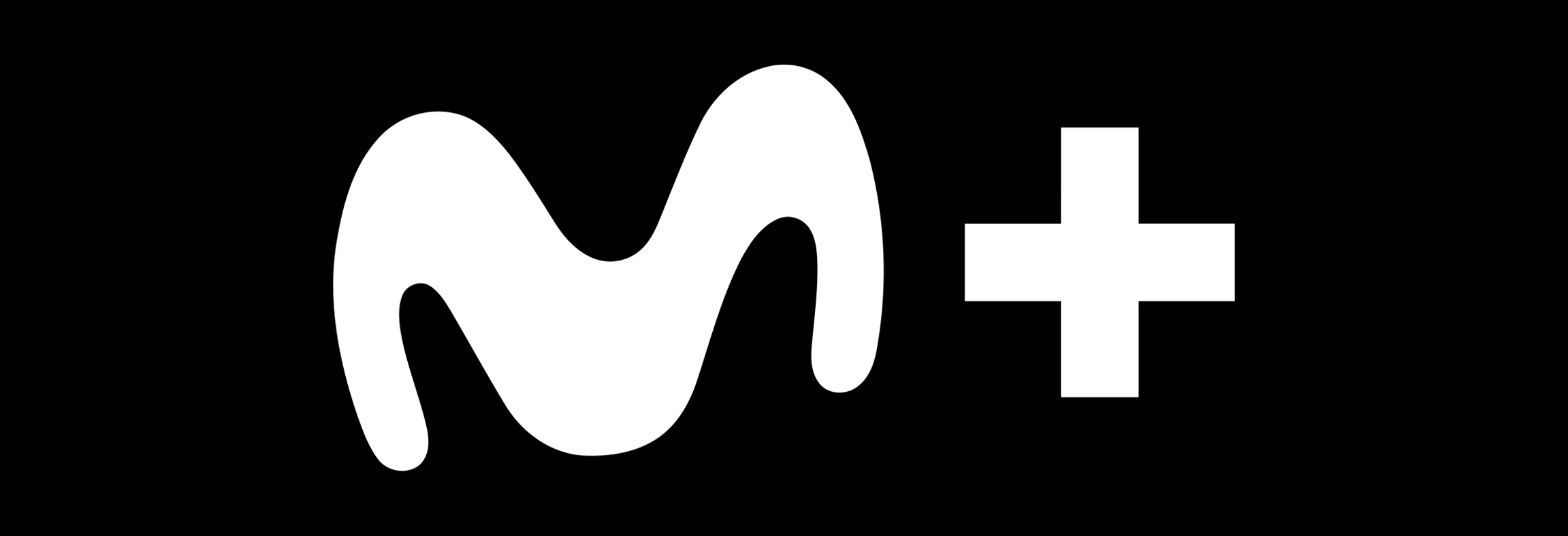 Logotipo de una empresa de telecomunicaciones con un diseño moderno en blanco sobre fondo negro.