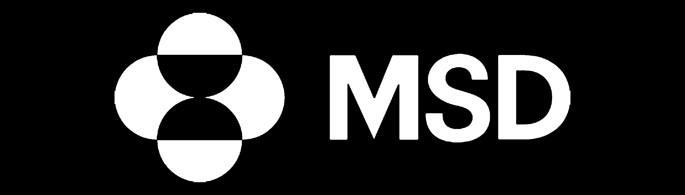 Logotipo de MSD en un fondo negro.