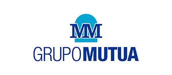 Logo del Grupo Mutua que presenta las letras MM y el nombre de la empresa.