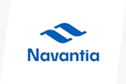 Logotipo de la empresa Navantia con un diseño sencillo y moderno.