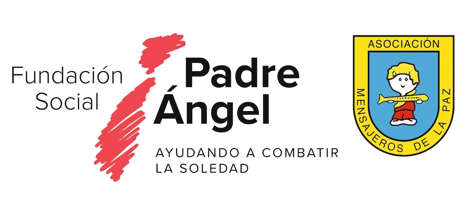 Logotipo de la Fundación Social Padre Ángel y la Asociación Mensajeros de la Paz.