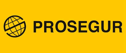 Logotipo de Prosegur con fondo amarillo.