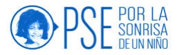 Logo de la organización PSE que aboga por la sonrisa de un niño.