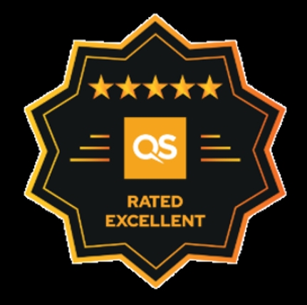 Un emblema con cinco estrellas que indica una calificación excelente.