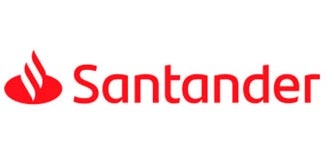 Logo de la entidad bancaria Santander en colores rojo y blanco.