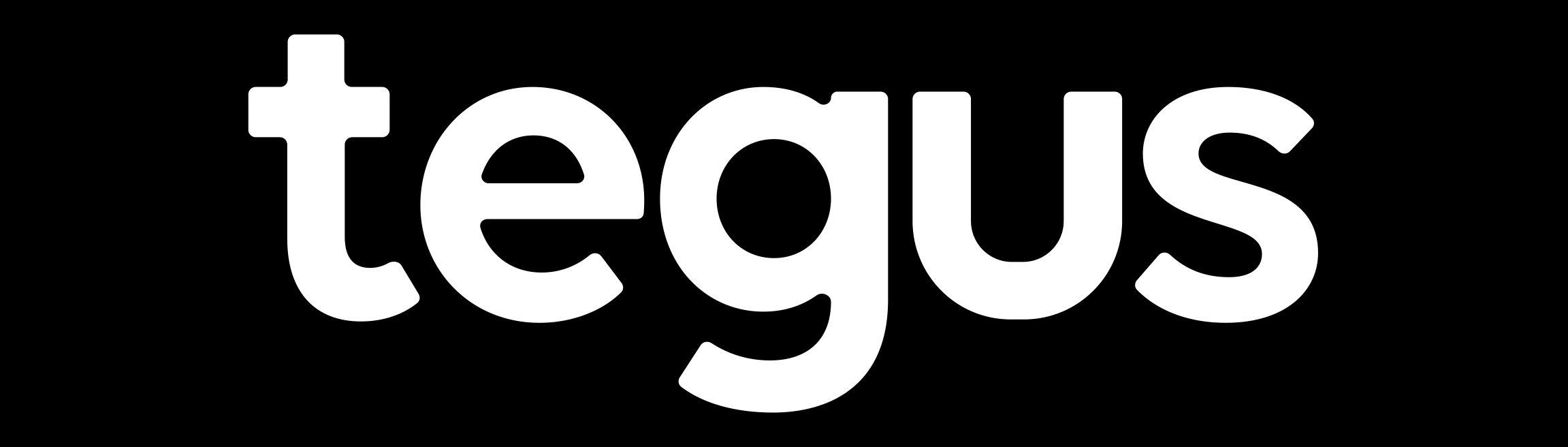 Logotipo de la marca Tegus en un fondo negro.