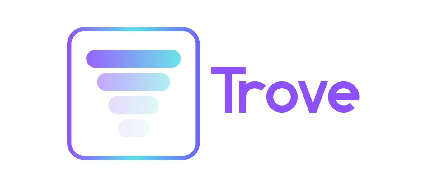 Logo de la marca Trove con un diseño moderno y colores degradados.