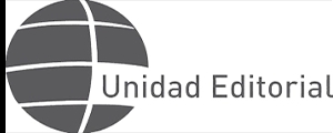 Logo de Unidad Editorial que presenta un diseño sencillo y moderno.