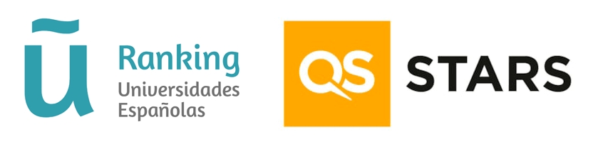 Logotipos relacionados con el ranking de universidades españolas y la clasificación QS Stars.