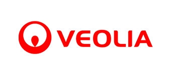 Logotipo de la empresa Veolia en color rojo.