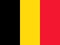 La imagen muestra la bandera de Bélgica con franjas verticales en negro, amarillo y rojo.