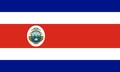 La imagen muestra la bandera de Costa Rica con franjas azules, blancas y rojas.