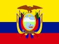 La imagen muestra la bandera de Ecuador con su escudo en el centro.