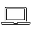 Un ordenador portátil abierto con pantalla en blanco.