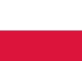 La imagen muestra la bandera de Polonia con franjas horizontales de blanco y rojo.