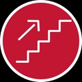 Se muestra un símbolo que indica una escalera con una flecha hacia arriba.